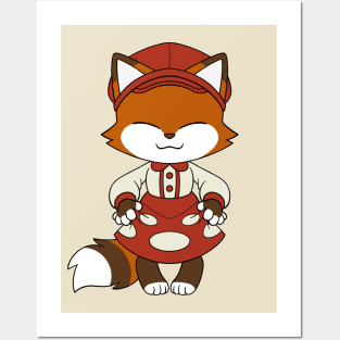 Mushroom Fashion Fox Posters and Art